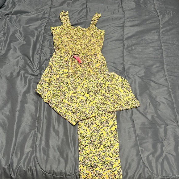 Pants - Chic Yellow Floral Jumpsuit